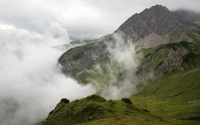 tierras altas, arte abstracto, nube, montaña, paisaje natural