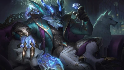 Warwick Bendecido por el Invierno: Arte Splash de Edición Prestige de League of Legends