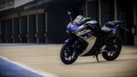 Yamaha Motorcycle at the Track: Sleek Design and Performance