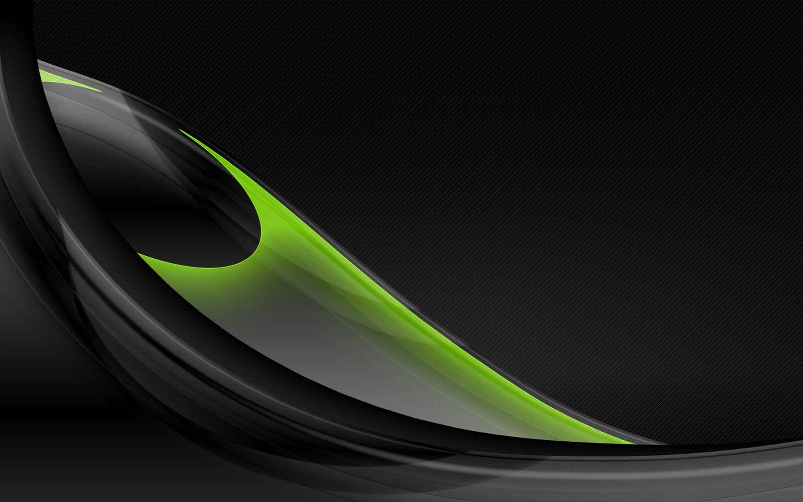 A black and green abstract background with a curved curve (green, line, wheel, black)