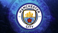 Manchester City FC Logo in Dynamic 4K Background