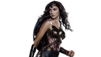 Wonder Woman in auffälliger Latexkleidung, die Selbstbewusstsein und Stärke ausstrahlt und das Wesen des ikonischen Superhelden von DC Comics verkörpert.