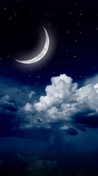 Moonlit Clouds Against a Starry Sky