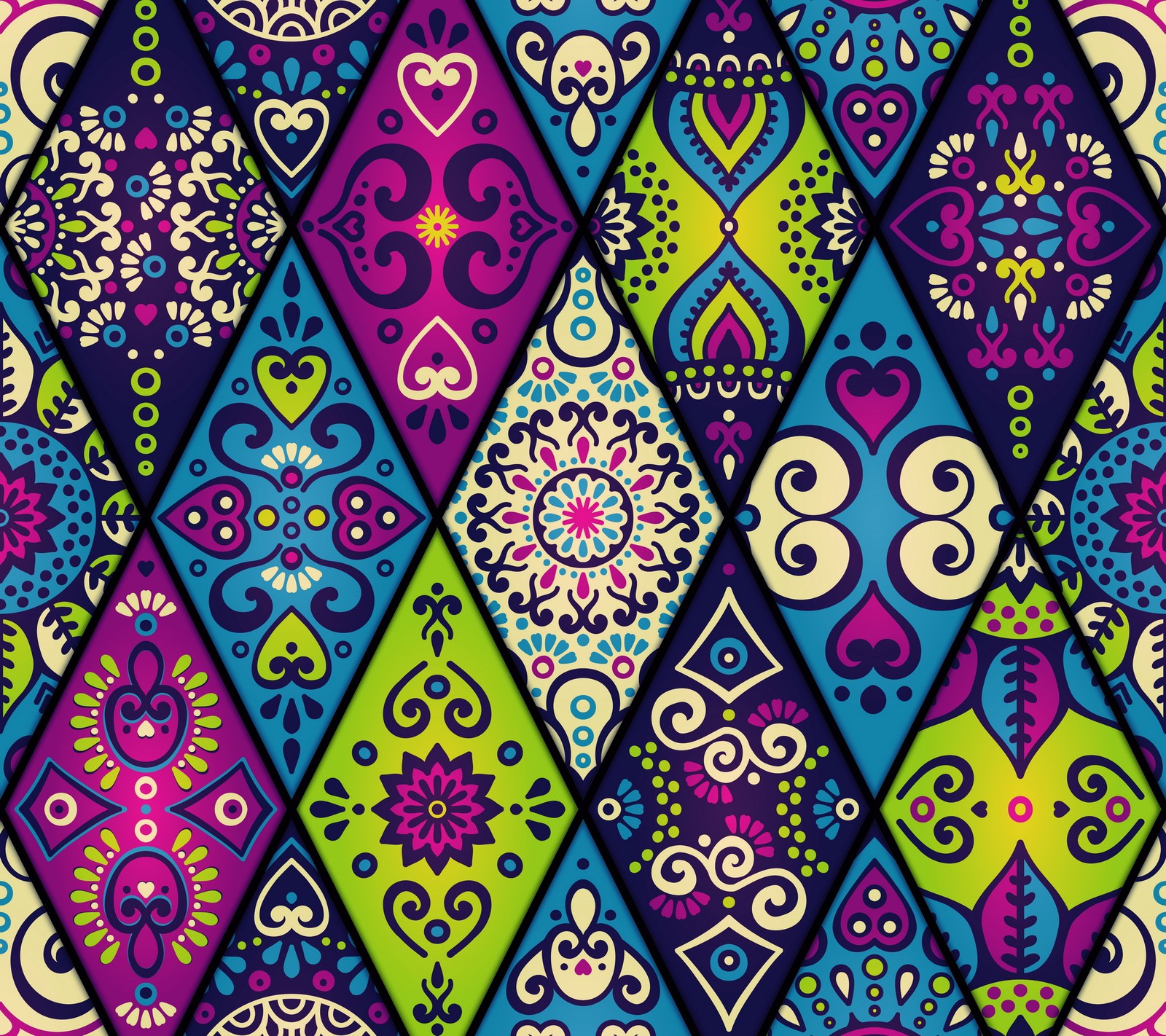 A colorful pattern with a diamond design on it (abstract, ethnic, pattern)