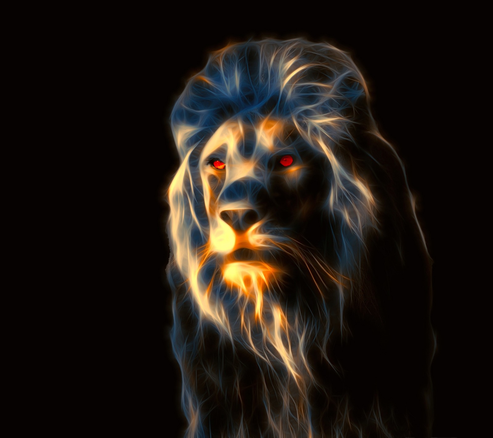 abstract, animal, cat, fractal, lion Download Wallpaper