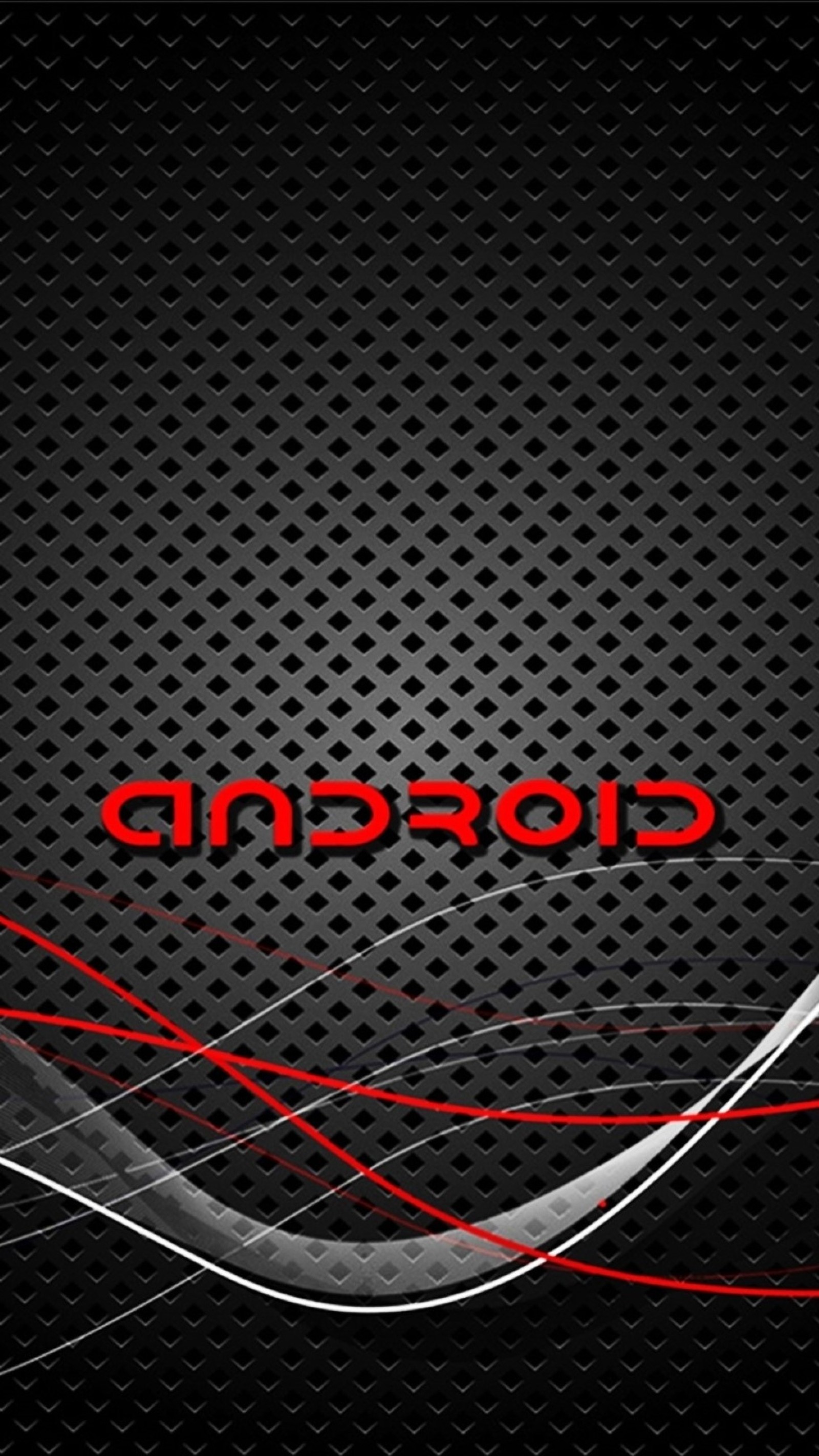 Скачать обои android, черный фон, hd, красный