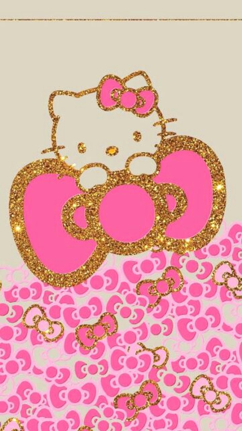 Обои hello kitty (блестки, хелло китти, hello kitty)