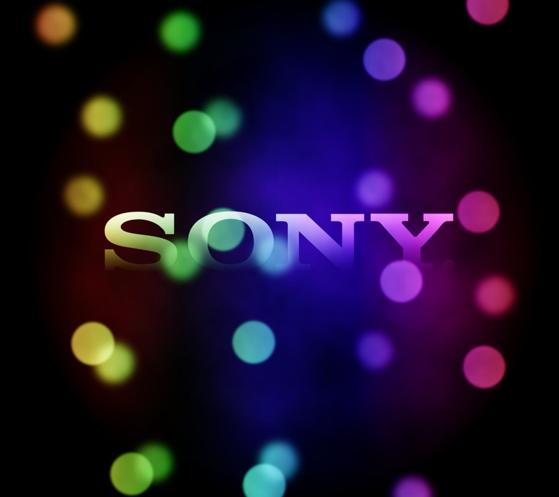 Логотип sony на цветном фоне с эффектом боке (абстракция, пузыри, логотип, sony, xperia)