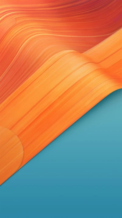 Vibrant Orange and Blue Abstract Waves in 1080p HD