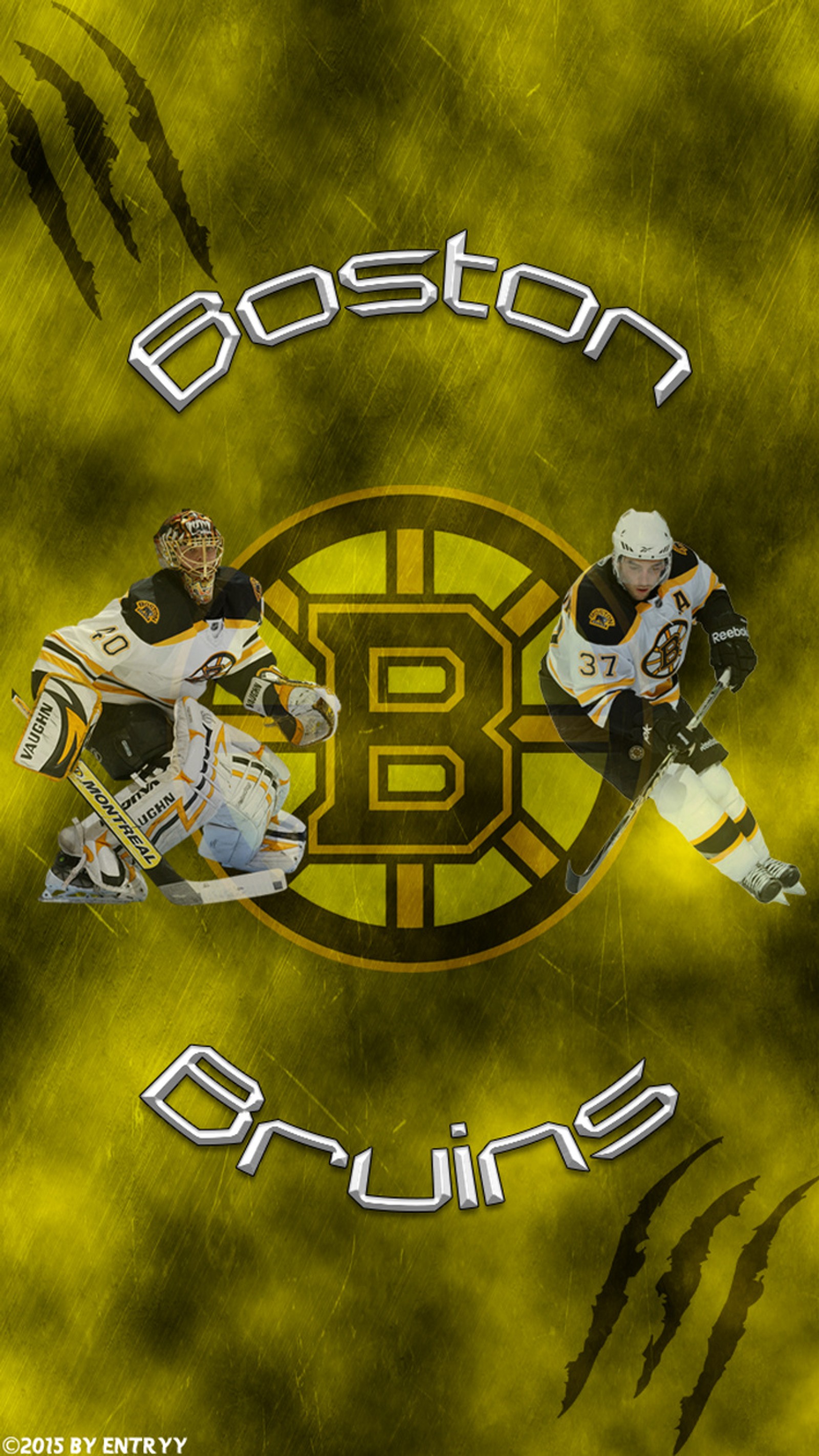 Logo do time de hóquei boston bruins em um fundo amarelo. (617, boston, bruins, hóquei, iphone)