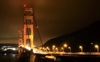 golden gate bridge, bridge, night, water, light wallpaper