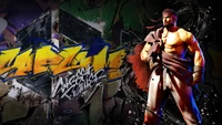 Ryu de Street Fighter 6 contre un fond de graffiti vibrant.