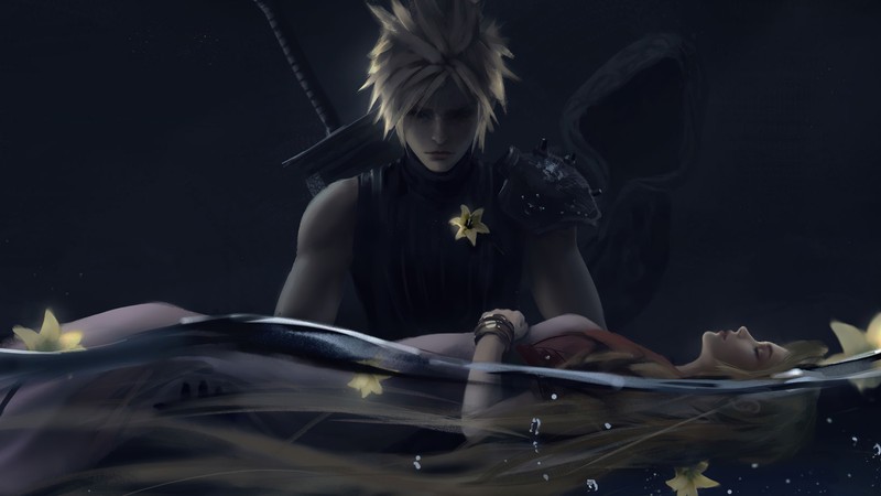 Аниме, облако, облако, облако, звезда облака (клауд страйф, cloud strife, аэрис гейнсборо, final fantasy 7 remake, ff7)