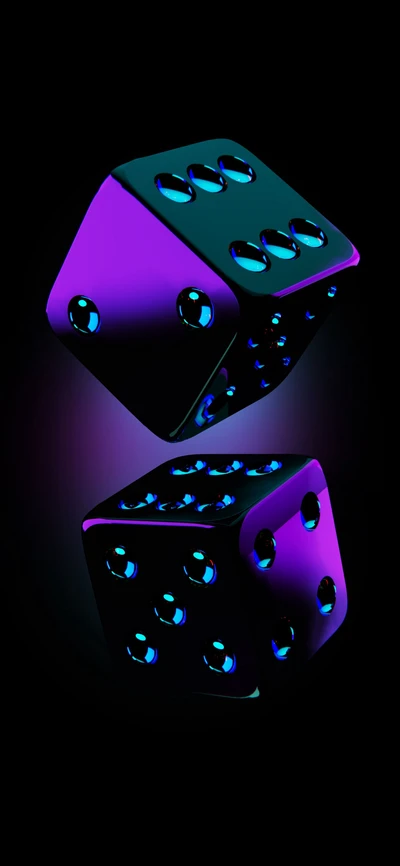 Electric Blue and Magenta Dice: A Stylish Take on Gaming