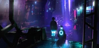 Club Nocturno Cyberpunk: Una actuación musical distópica bajo luces de neón