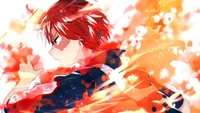 shoto todoroki, flame, fire, boku no hero academia, my hero academia wallpaper