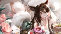 Ahri: Espírito Raposa Encantador com Doces