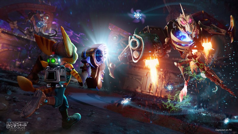 Ратчет и банда мутантов в мире ратчет (ratchet clank rift apart, геймплей, компьютерные игры, игры 2023, игры)