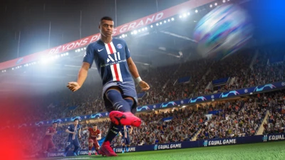 Kylian Mbappé in Aktion: FIFA 21 Fußballspiel