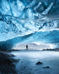 caverna de gelo, azul, iceberg, natureza, design