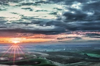 atardecer, amanecer, horizonte, nube, mañana