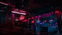 Neonleuchten der Jig Jig Straße: Eine Cyberpunk-Nachtlandschaft