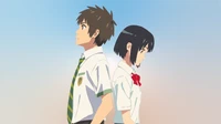 your name, minimalist, mitsuha miyamizu, taki tachibana, kimi no na wa wallpaper