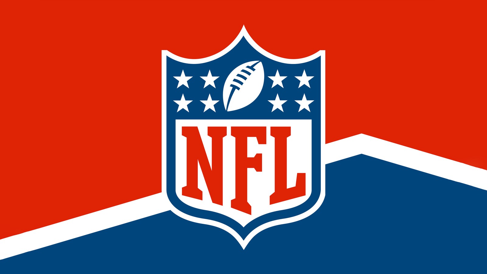 Le logo de la nfl sur un fond rouge et bleu (nfl, logo, sports, fond décran 4k)