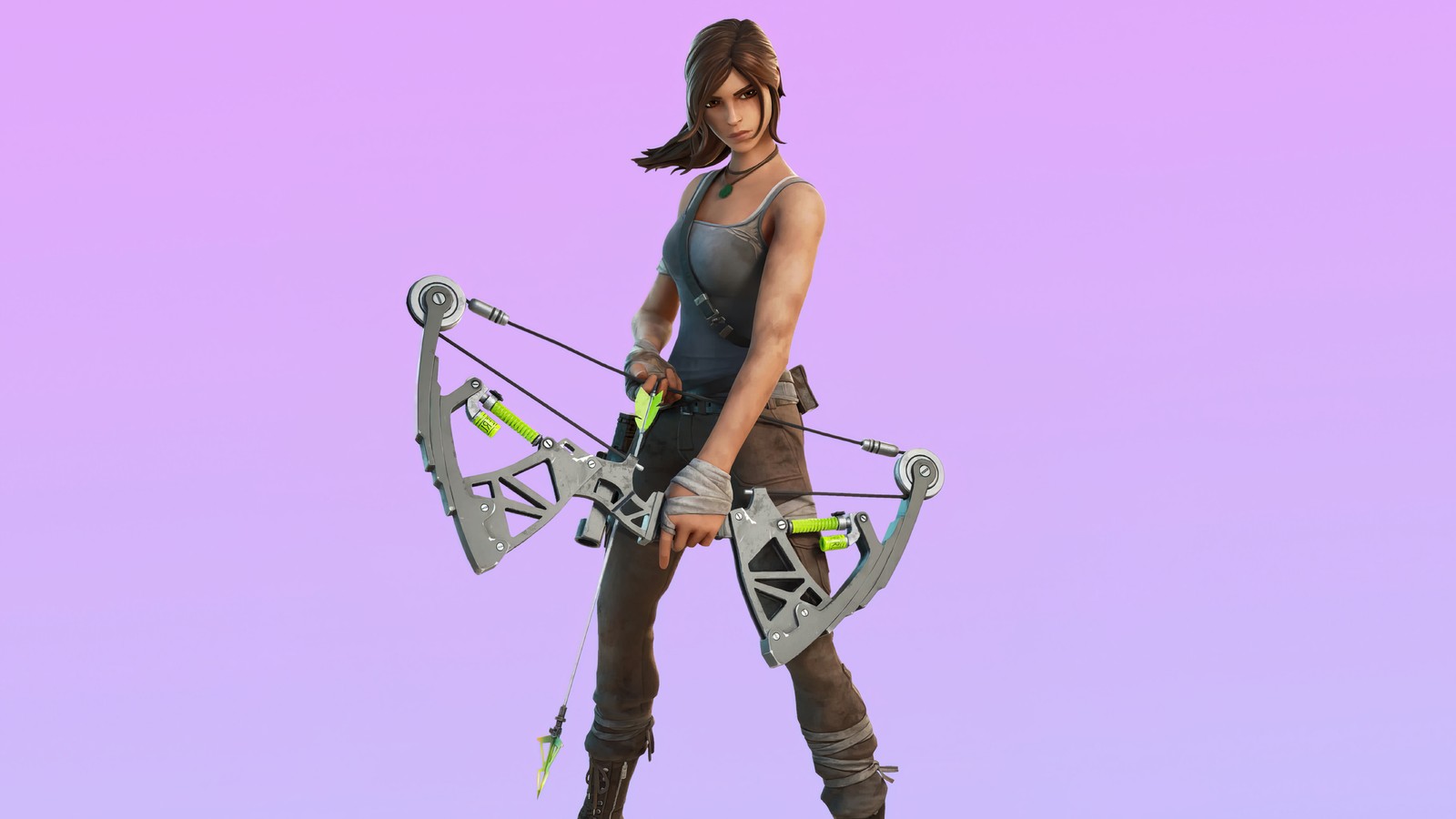 Lade lara croft, fortnite, battle royale, videospiel, outfit Hintergrund herunter