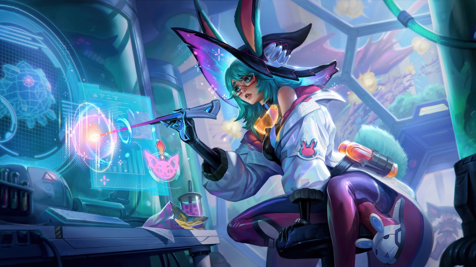 battle bunny, aurora, skin, splash art, league of legends wallpaper