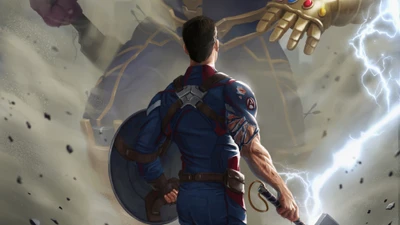 Capitão América enfrenta Thanos em um confronto épico