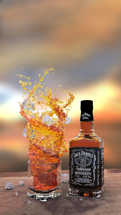 Whisky Jack Daniel's avec boisson pétillante et glace