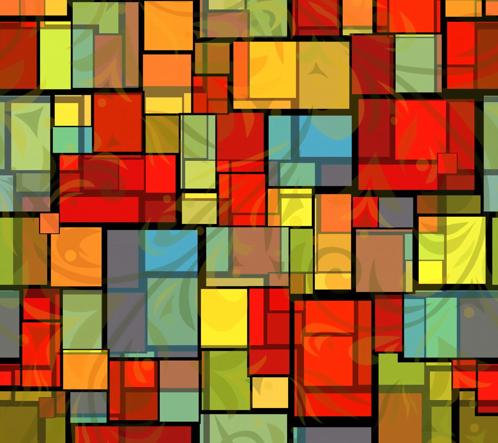 A close up of a colorful abstract pattern of squares (background, color, cubes)