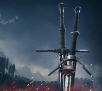 swords, weapons, witcher 3, wolf pendant wallpaper