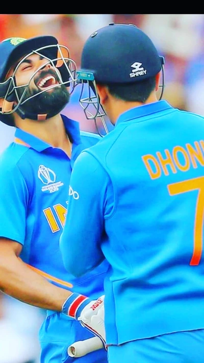 Virat Kohli and MS Dhoni Celebrate a Cricketing Triumph