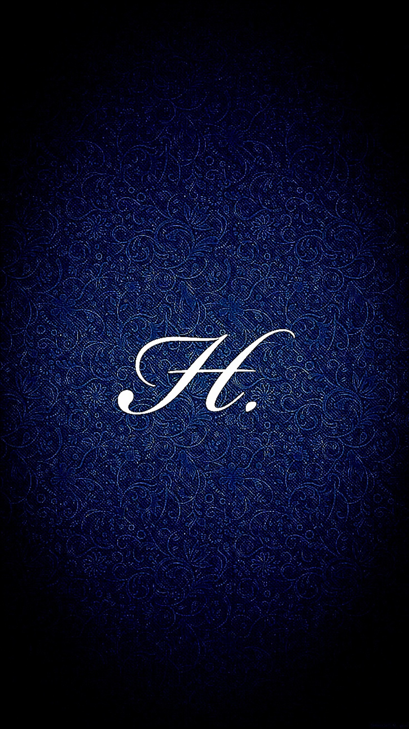 A close up of a blue wall with a fancy font (alphabet, black, h alphabet, simple)