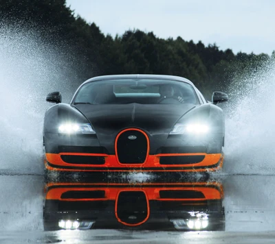 Bugatti Veyron : Performance élégante en réflexion HD