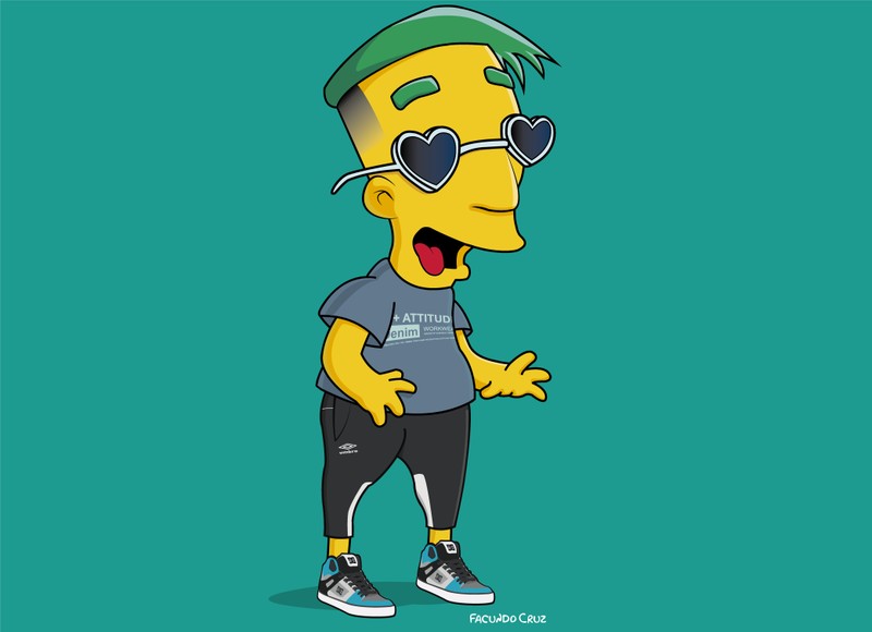 Мультфильм о мужчине в солнечных очках и шляпе (сумасшедший, milhouse, свэг, turro)