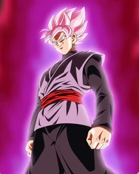 Goku Black Rose dans une pose dynamique avec une aura énergique