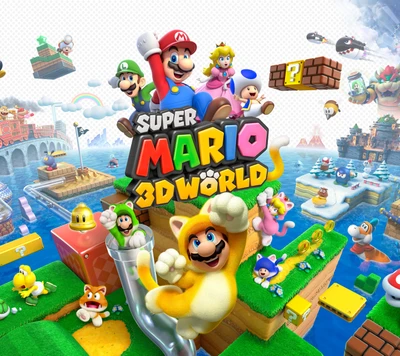 Super Mario 3D World Abenteuer mit ikonischen Charakteren und lebhaften Landschaften