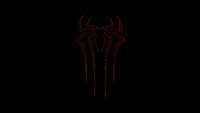 Minimalist Spider-Man Logo on Black Background