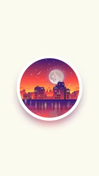 orange, building, circle, horizon, astronomical object