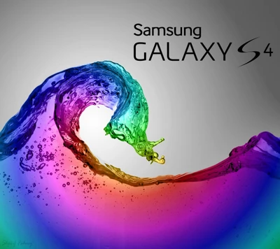 Vibrant Wave of Color Representing Samsung Galaxy S4