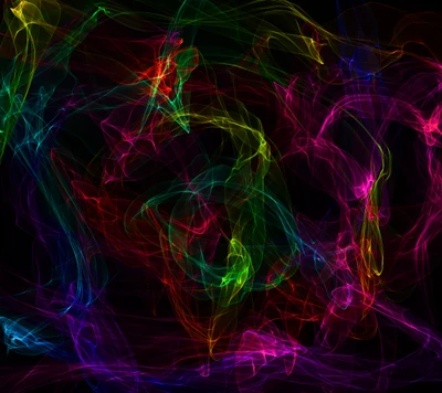 Textura de fumaça abstrata neon vibrante