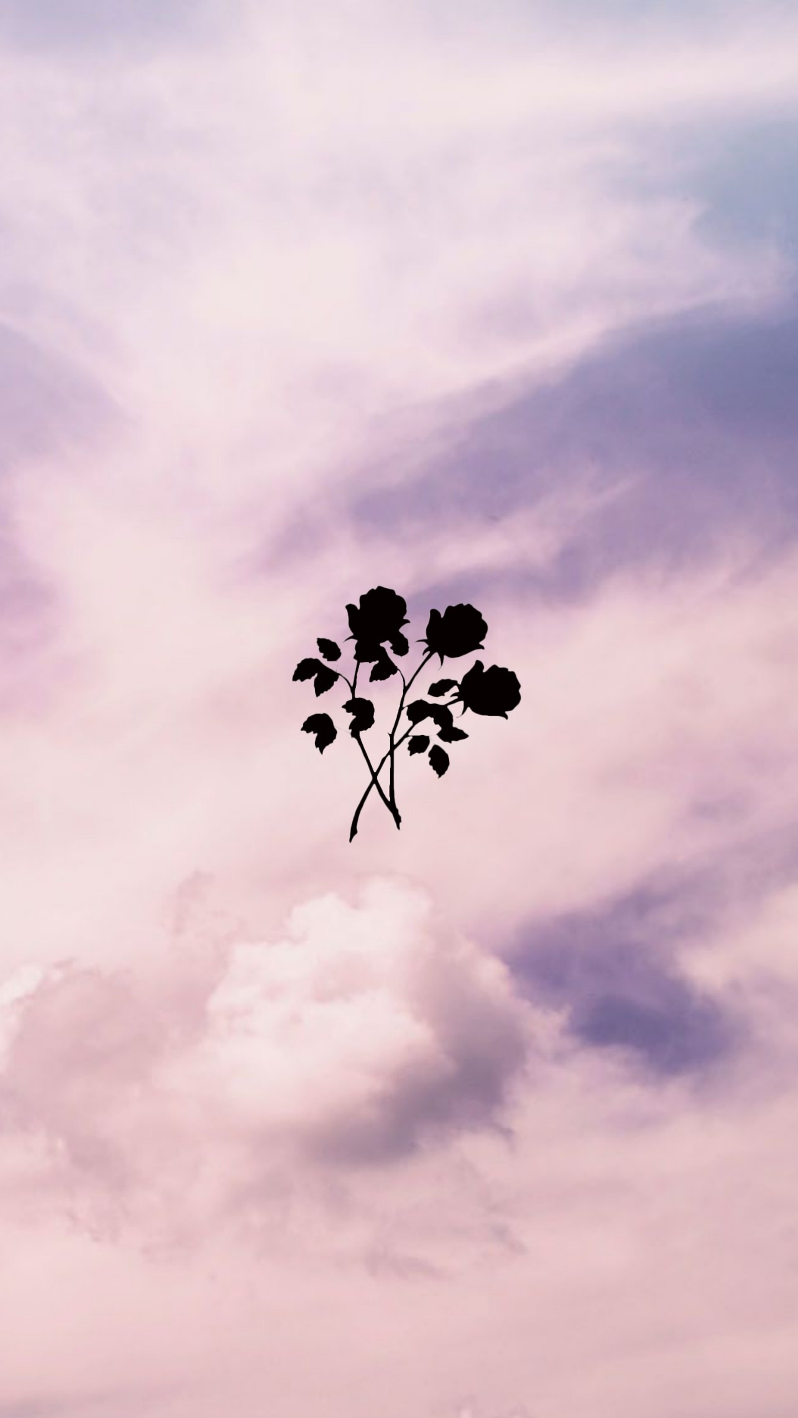 Il y a une fleur solitaire au milieu d'un champ (esthétique, noir, nuage, nuages, rose)