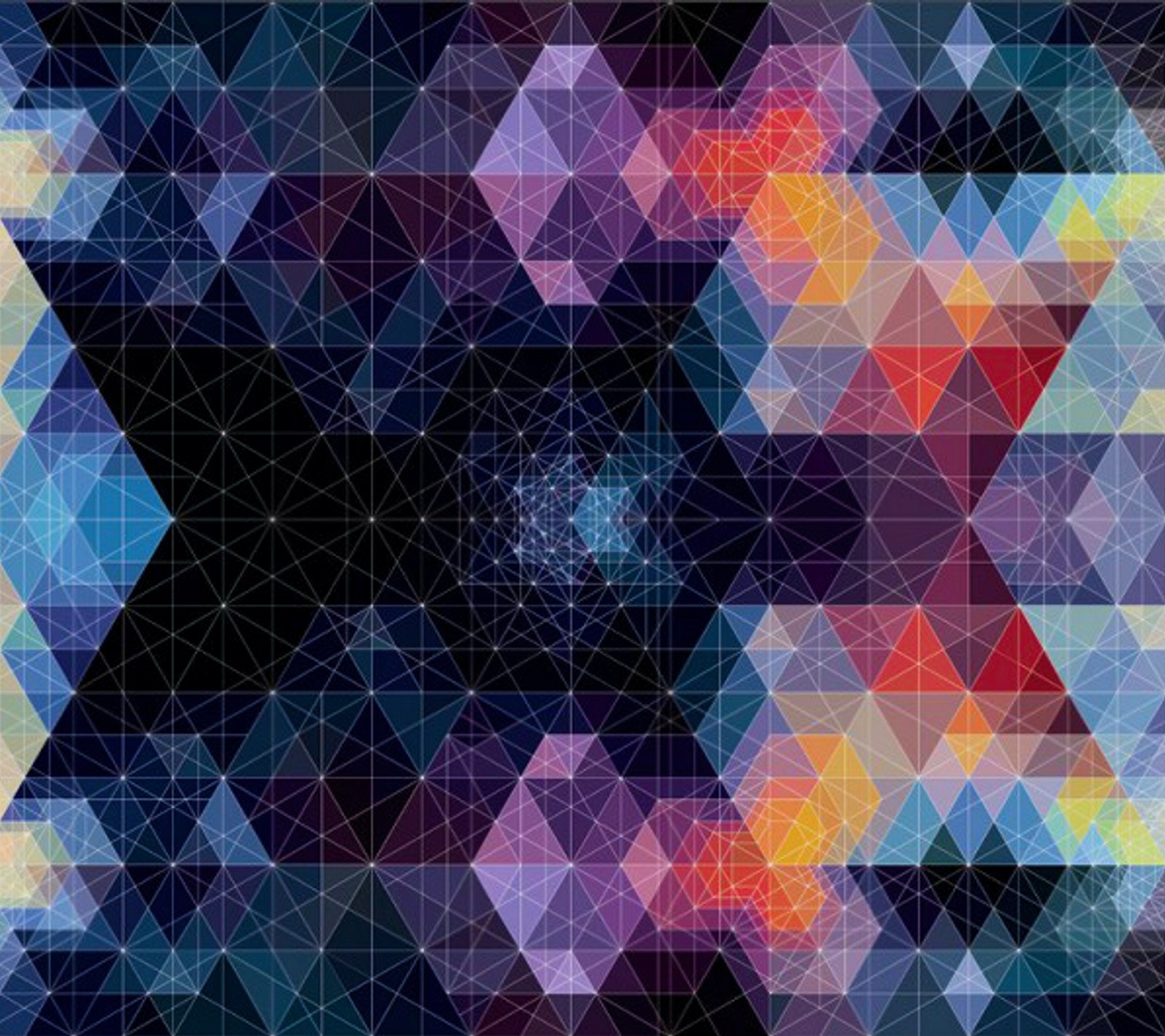 A colorful abstract background with triangles and lines (geometric, lines, pattern, square)