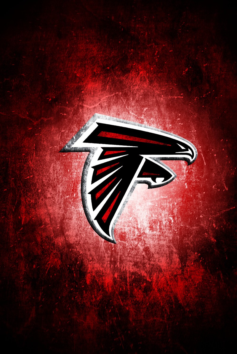 Близкий план логотипа atlanta falcons на красном фоне (атланта, atlanta, птица, сапсаны, футбол)