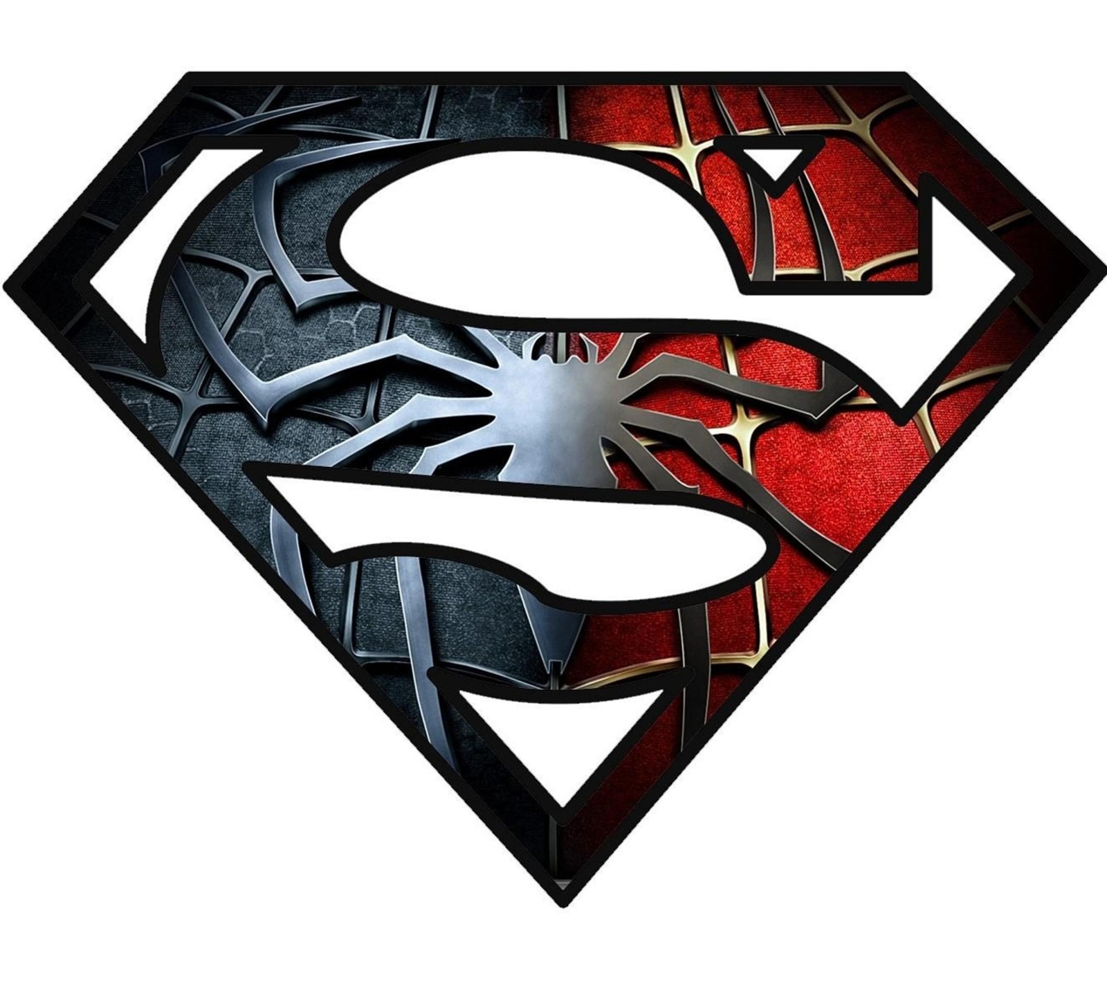 Nahaufnahme des superman-logos auf weißem hintergrund (zeichentrick, logo, lol, nett, spiderman)