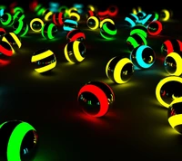 Neon Glow Abstract Marbles in a Vibrant Display