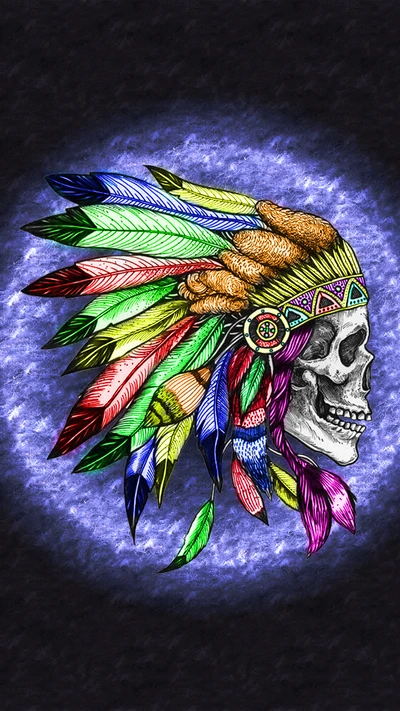 abstract, colors, hipster, indian, skull